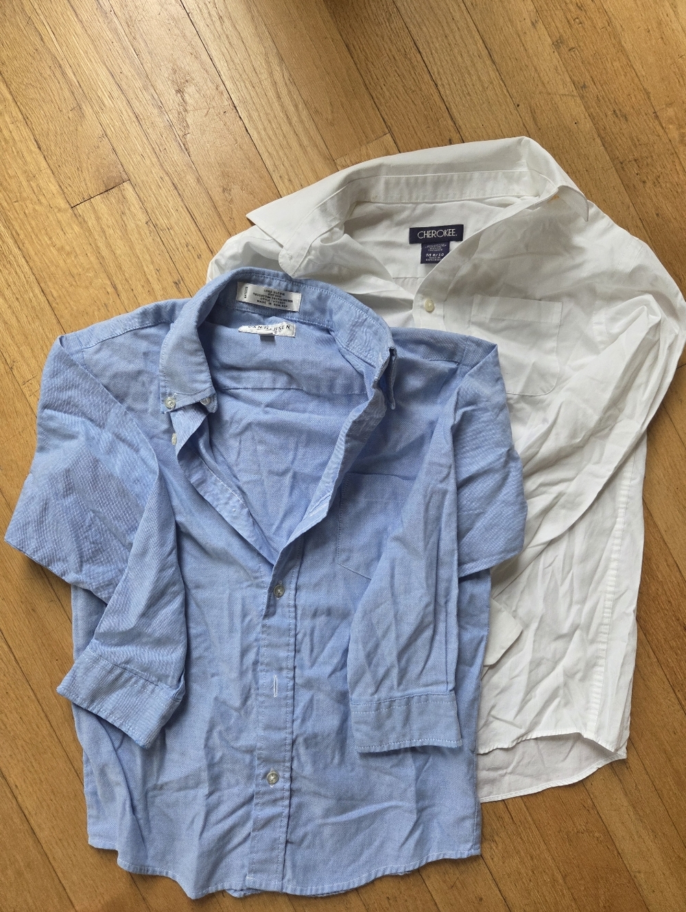 Boys Button-up Dress Shirts Lot Of 2- Size 8-10- Blue And White